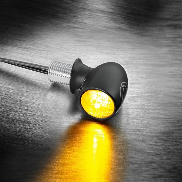 Atto® Dark LED Mini Blinker, schwarz, getönt, vorne und hinten
