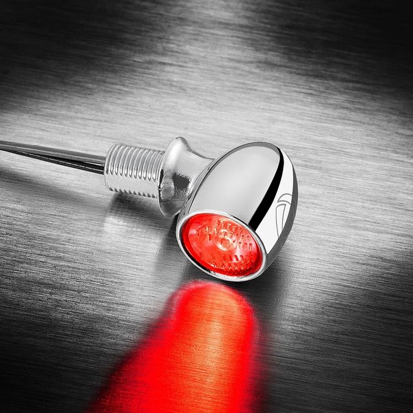 Atto® RB LED Piloto trasero Mini con luz de freno, cromado, trasero