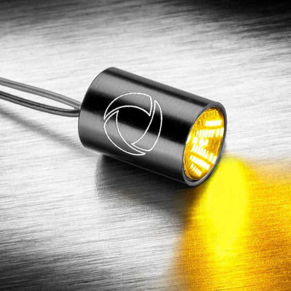 Atto® Dark Integral LED Mini Blinker, schwarz, vorne und hinten