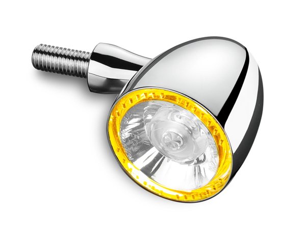 Bullet 1000® PL LED Indicator with position light, chrome, front