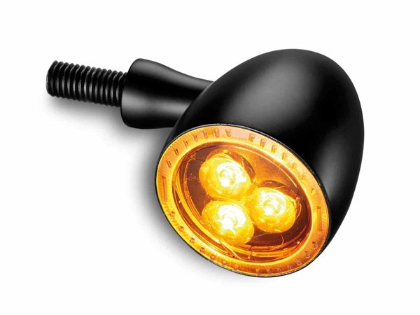 Bullet 1000® Dark LED Blinker, schwarz getönt, vorne und hinten