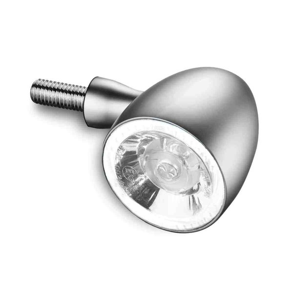 Bullet 1000® PL white LED Blinker mit Positionslicht, chrom matt, vorne